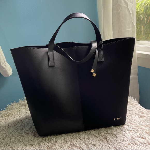 Donna Karan Bags Donna Karan Two Toned Black Vegan Leather And